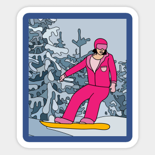 Skier Snow Mountains Extreme Sport Sticker